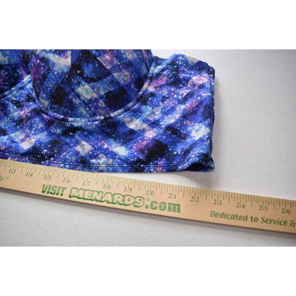 Torrid Geo Push Up Swim Bikini Top Galaxy Blue Strappy Criss Cross Plus Size 5 - Picture 2 of 4